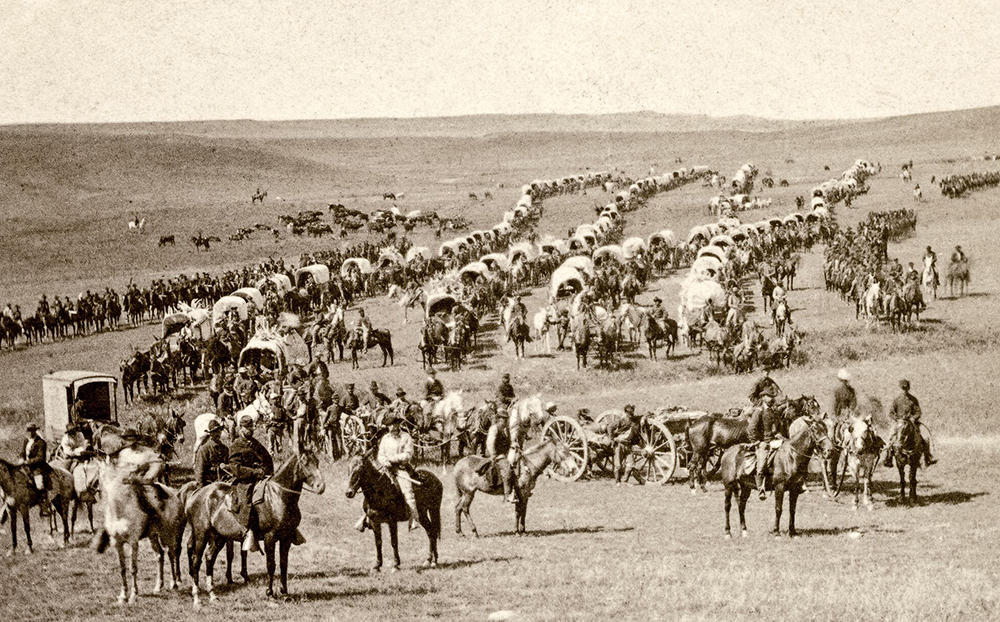 1874 Black Hills Expedition wagon columns