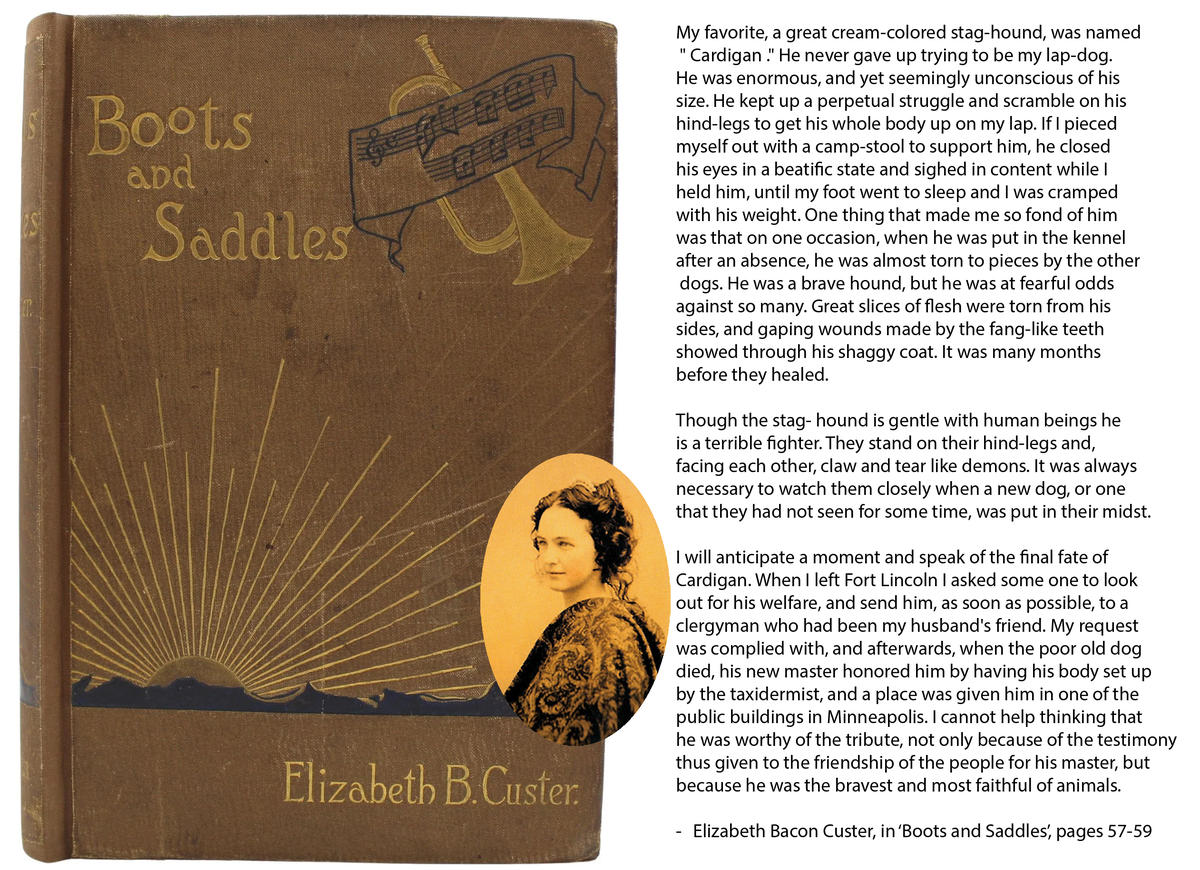 Boots and Saddles by Elizabeth Bacon Custer with Cardigan quote