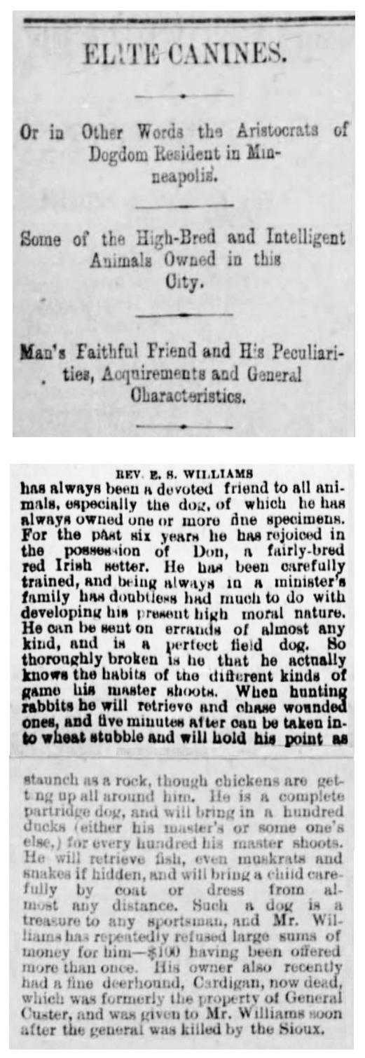 1880 Tribune article on Williams and Cardigan