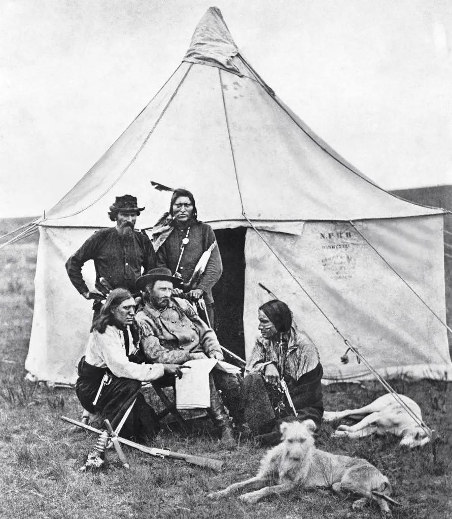Custer with hounds