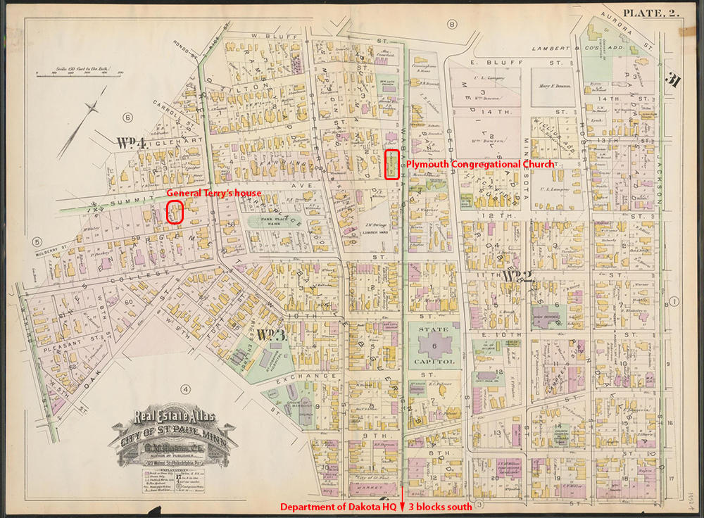 1885 map of Saint Paul's Ward 3