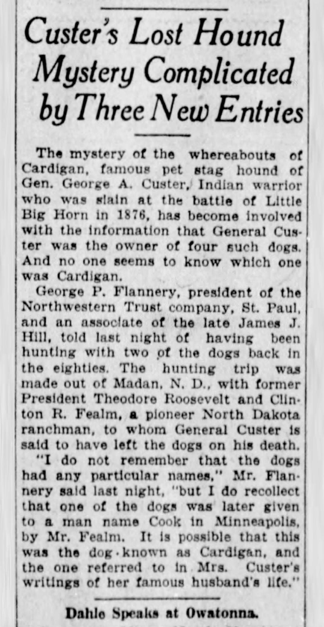 Minneapolis Tribune March 23, 1923 article