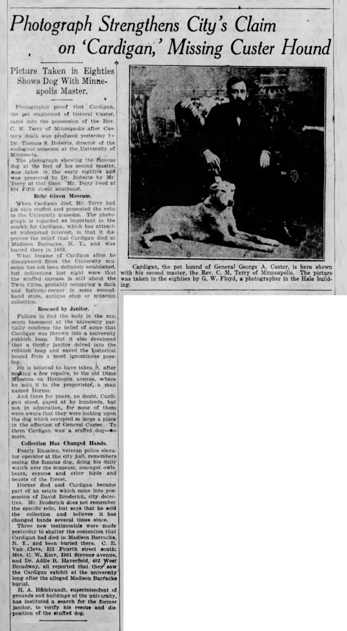 1923 Minneapolis Tribune March 25 article