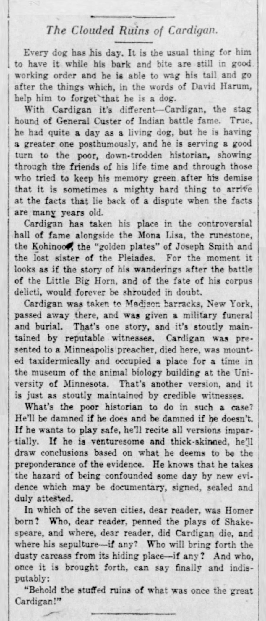 Minneapolis Tribune March 27, 1923 article