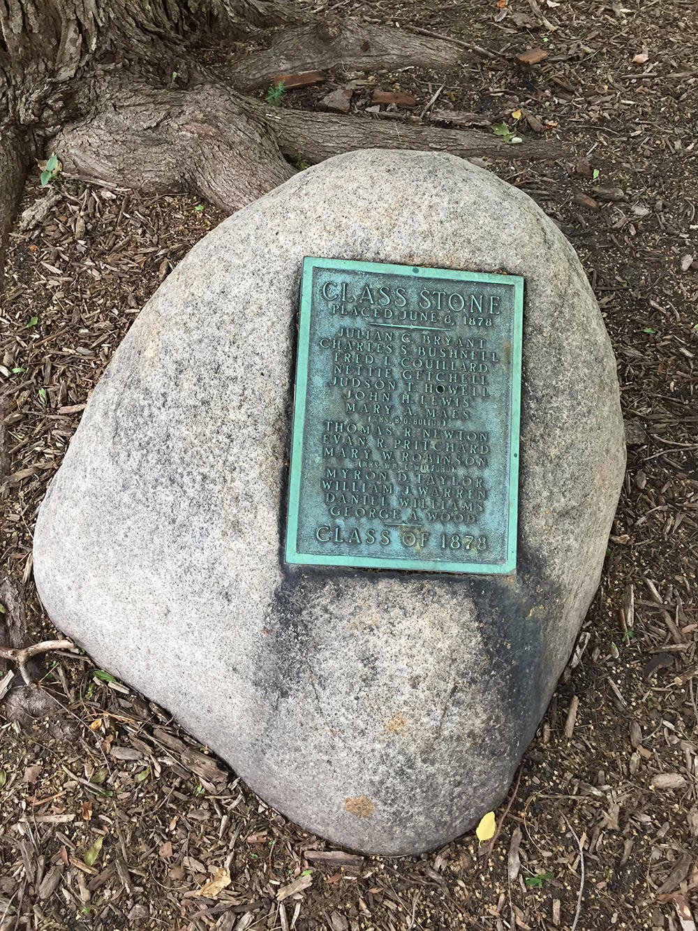 1878 Memorial boulder with plaque